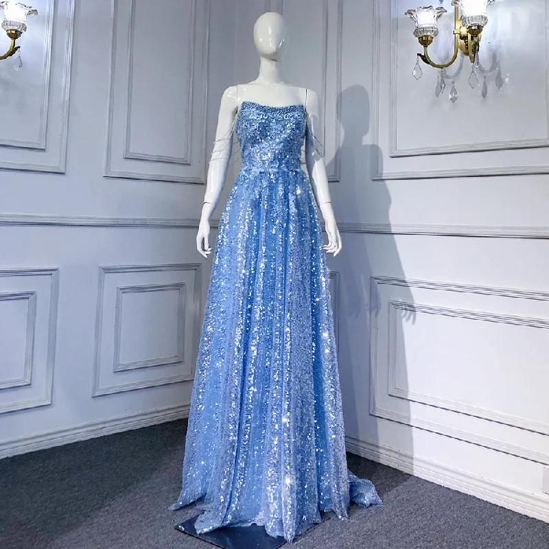 Black And White Style Serene Hill Blue A-line Luxury Evening Dresses Gowns 2024 Beaded Sparkle Sexy For Women Wedding Party LA71609 Black And White Style Serene Hill Blue A-line Luxury Evening Dresses Gowns 2024 Beaded Sparkle Sexy For Women Wedding Party LA71609