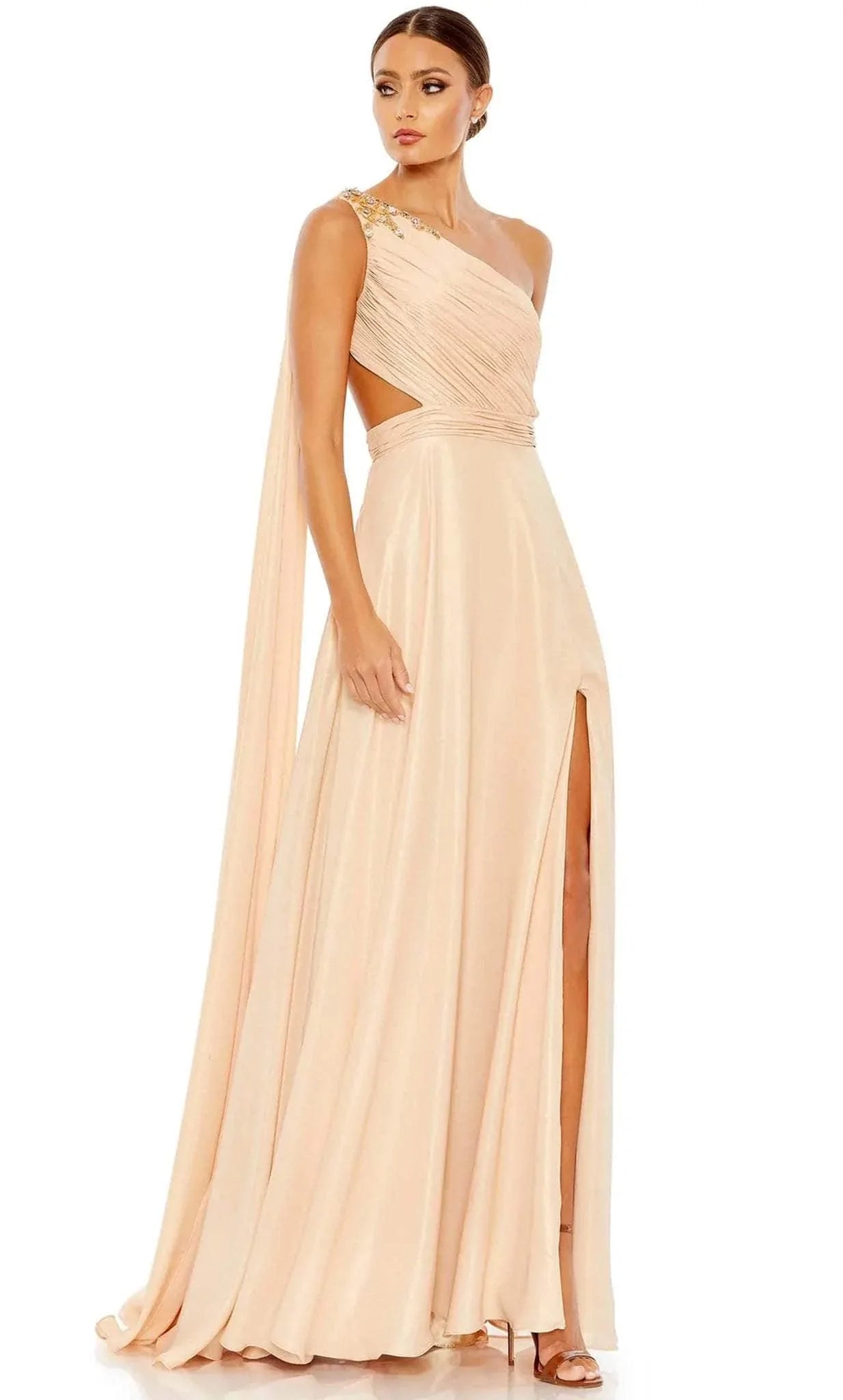 Fashionable and casual Mac Duggal 68053 - Asymmetrical Neck Gown