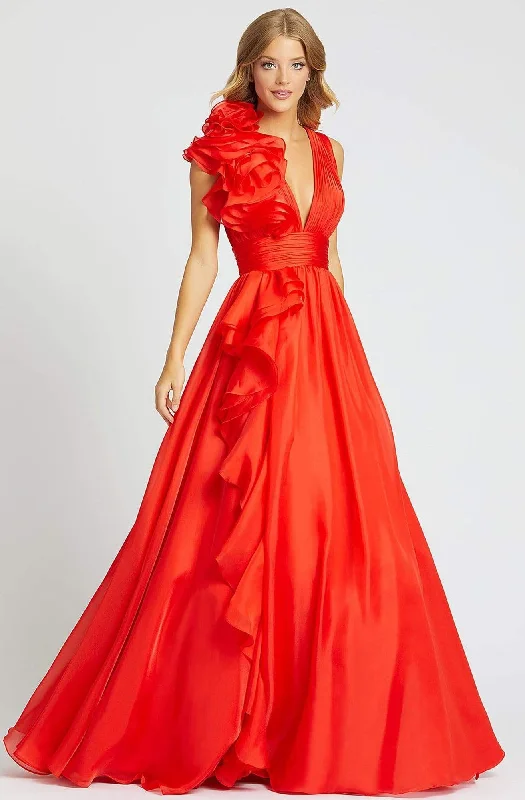 Hooded design Mac Duggal Ballgowns - 48856H Ruffled Shoulder Prom Gown