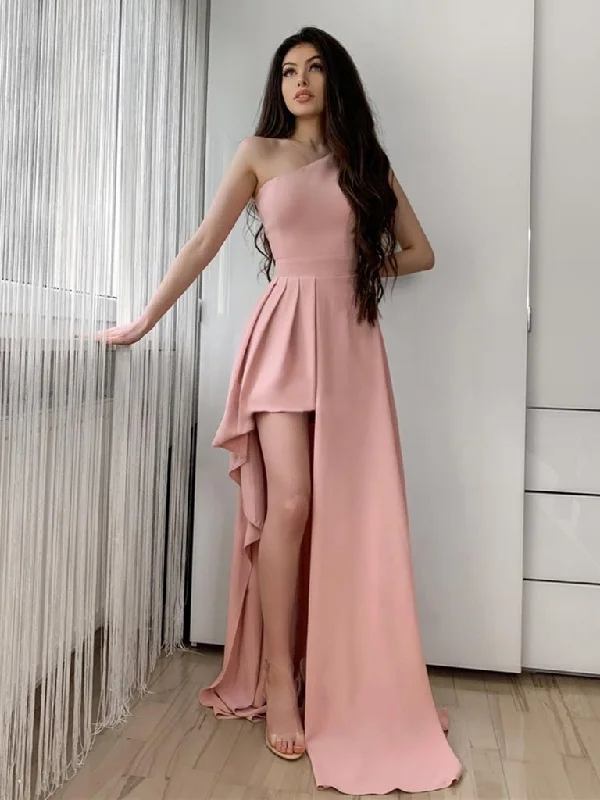 Street Fashion Style One Shoulder Pink Long Prom Dress, One Shoulder Pink Long Formal Evening Dresses,DS1659 Street Fashion Style One Shoulder Pink Long Prom Dress, One Shoulder Pink Long Formal Evening Dresses,DS1659