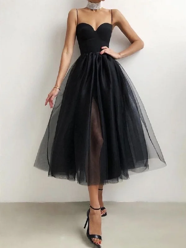 Fun and cute Short Black Tulle Prom Dresses, Little Black Formal Evening Dresses,DS1582 Fun and cute Short Black Tulle Prom Dresses, Little Black Formal Evening Dresses,DS1582