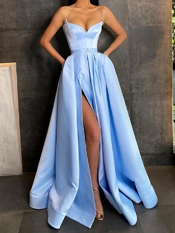 Street Graffiti Design Sweetheart Neck Sky Blue Satin Long Prom Dresses, Light Blue Long Satin Formal Evening Dresses,DS1640 Street Graffiti Design Sweetheart Neck Sky Blue Satin Long Prom Dresses, Light Blue Long Satin Formal Evening Dresses,DS1640