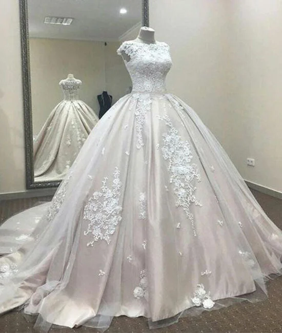 British casual Custom made A line lace tulle long prom dress, ball gown