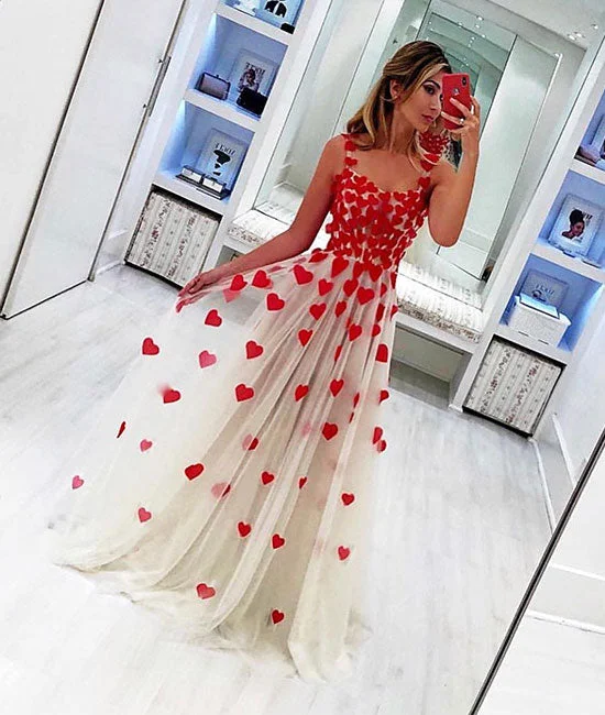 Hooded design Stylish tulle sweetheart long prom dress,  evening dress