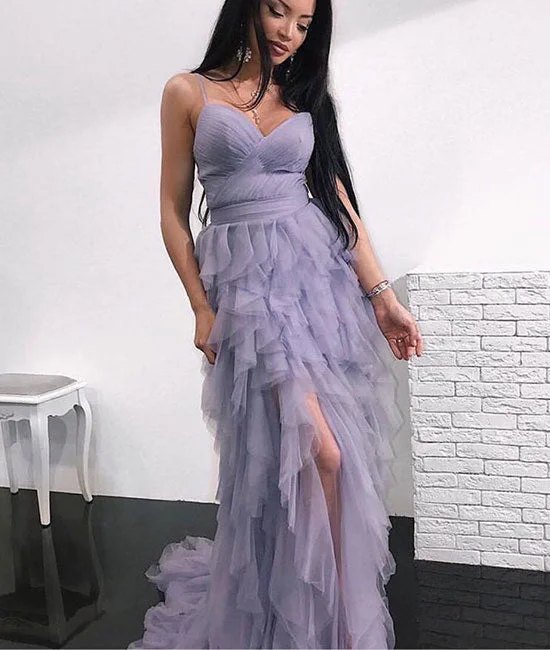 Street Style Suit Unique sweetheart tulle long prom dress, tulle evening dress